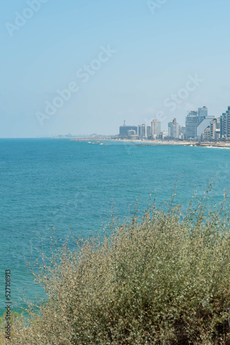 Old Jaffa Tel Aviv, Israel. City and sea view and sight. Sightseeing and tourism in Israel, Middle East. Mediterranean Sea.