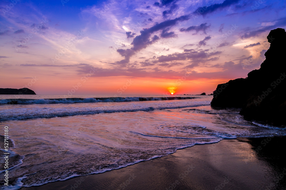 Sunset over the beach in Manuel Antonio, Costa Rica. Sunset over the beach in Manuel Antonio, Costa Rica.
