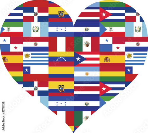 National Hispanic Heritage Month Flags Heart