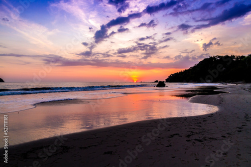 Sunset over the beach in Manuel Antonio, Costa Rica.