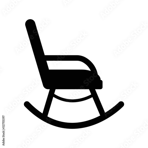 Modern soft rocking chair icon | Black Vector illustration |