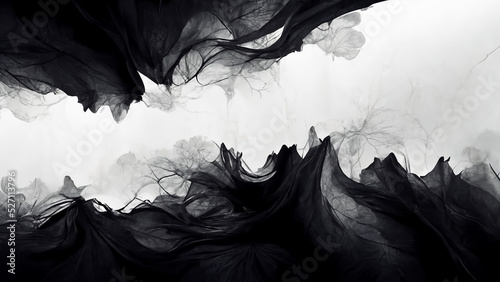 organic paper abstract texture black fog waves, black smoke