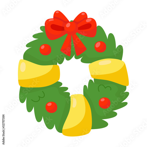 Fototapeta Naklejka Na Ścianę i Meble -  Christmas wreath icon.