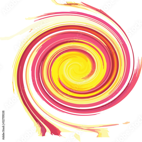 Vibrant swirl shape isolated on white for textiles or prints. Whirlpool splashes in yellow-red tonality for fabrics  covers  wallpaper  fashion trends  interior  business concepts  scrapbooking  etc.