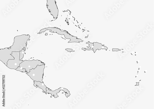Capitals Central America mute map