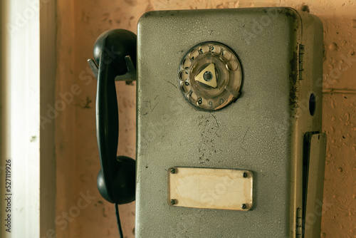 Old pay phone on the wall