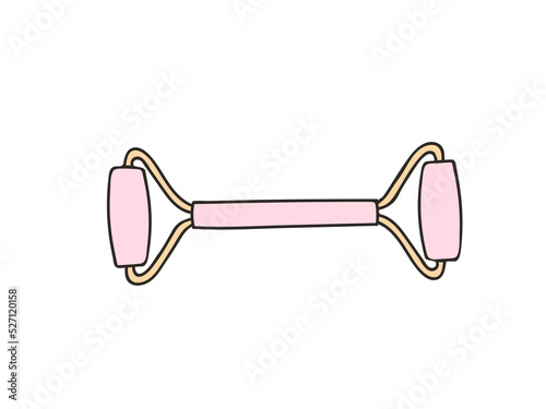 Jade roller colorful doodle illustration. Massage roll colorful doodle illustration in vector. Massage roll illustration in vector.