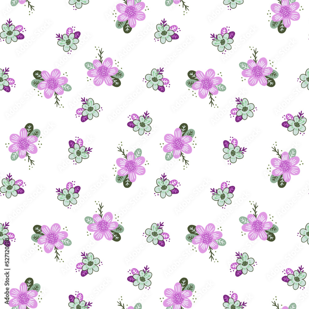 Floral vector seamless pattern. Abstract flower pattern.
