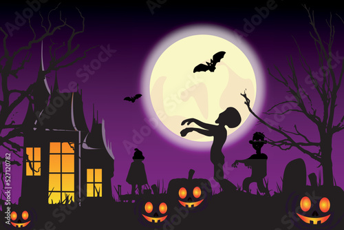Halloween Background, Halloween night party background illustration