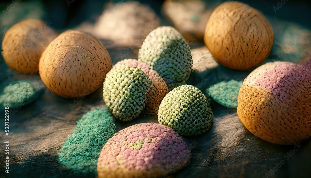 3D illustration of a Chives on the basket with creamy color