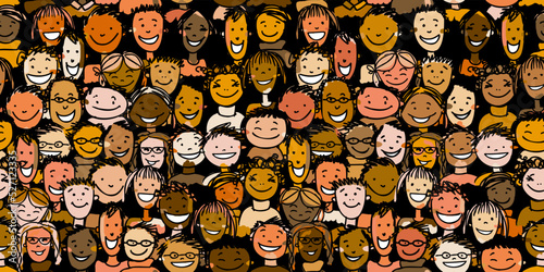 Group of people, community. Social network. Team of employees. Seamless patte...