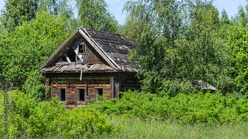 destroyed village house, Russia