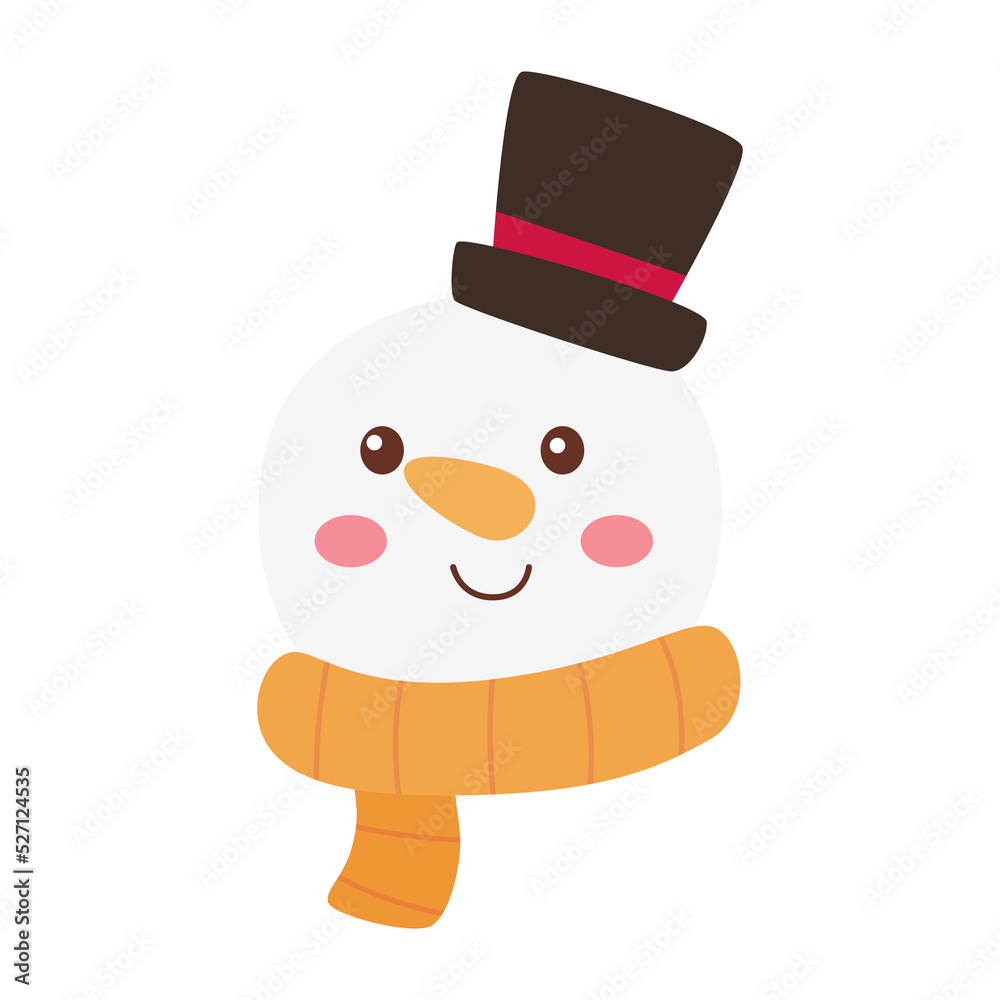 Merry christmas snowman head icon. Merry christmas snowman head icon.
