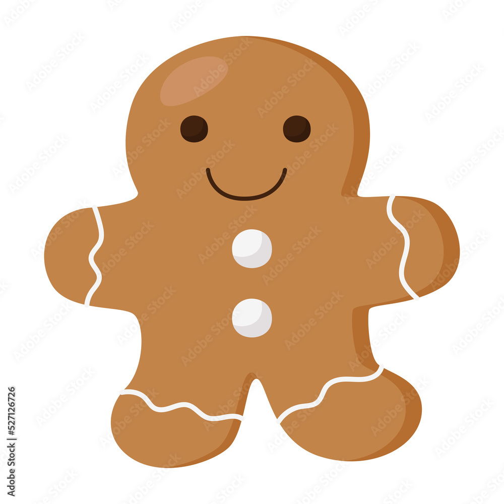 Fototapeta premium Holiday gingerbread man cookie icon.