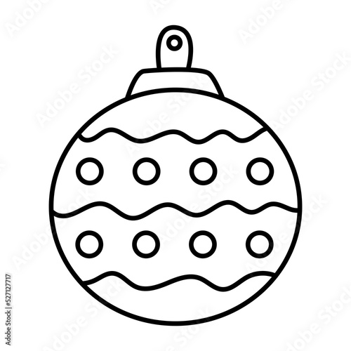 Christmas ball line icon.