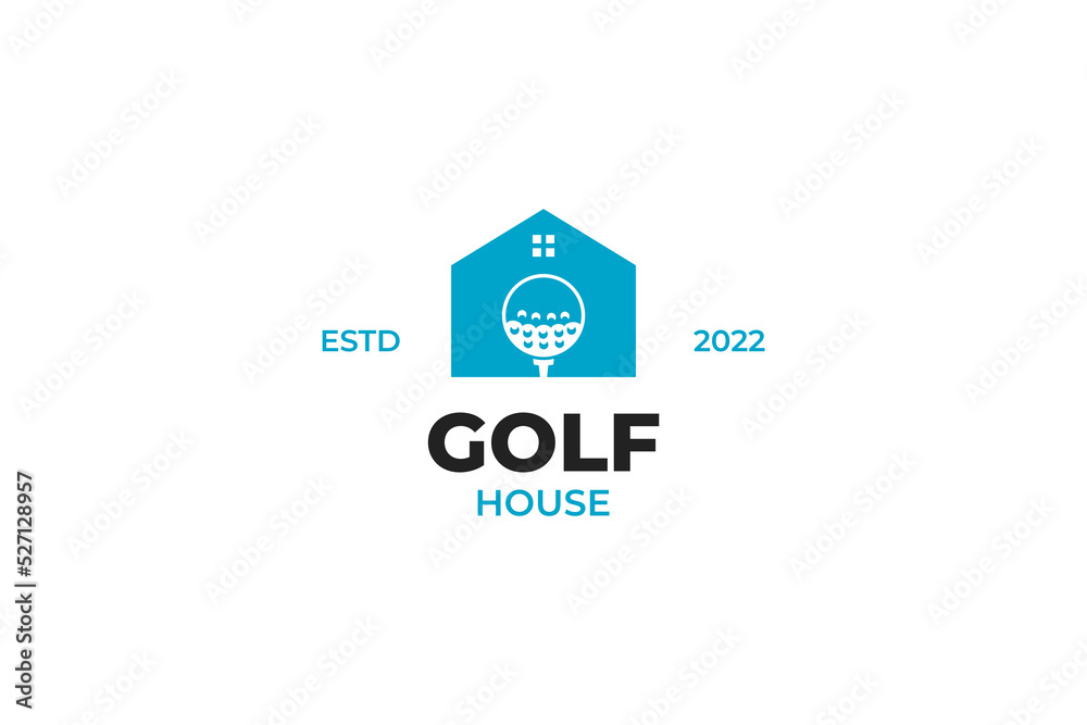 Flat golf house logo icon vector illustration idea Flat golf house logo icon vector illustration idea