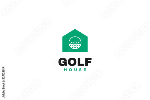 Flat golf house logo icon vector illustration idea