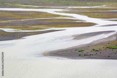 Thjorsa river in Iceland with muddy waters photo