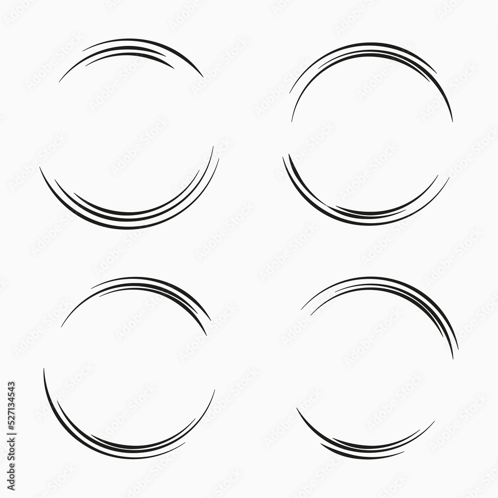 Black vector speed lines in round form. Geometric art. Trendy design ...