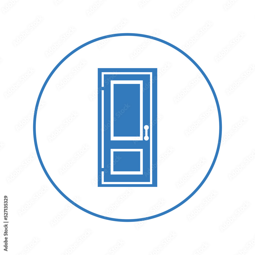Wooden furniture house door icon | Circle version icon |