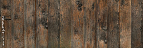 Old wood wall. Brown abstract background. Vintage wooden dark horizontal boards.
