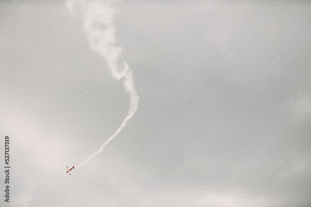 Radio control rc airplane toy model flying high sky