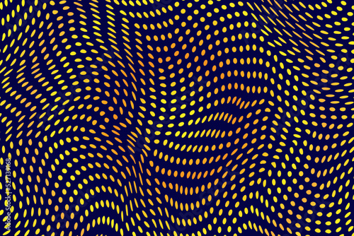 Color halftone Wave background in Blue And Gold Color.