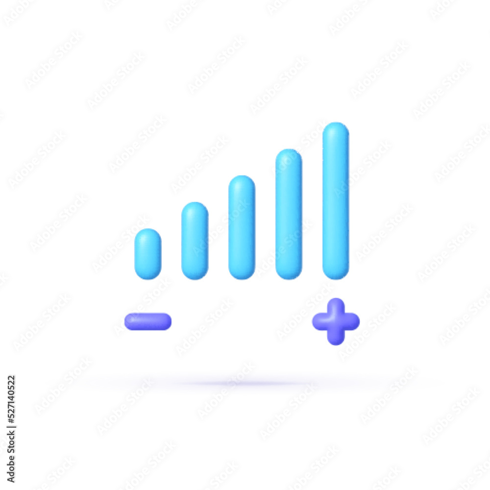 Volume 3D icon in modern style. Vector icon illustration Volume 3D icon in modern style. Vector icon illustration