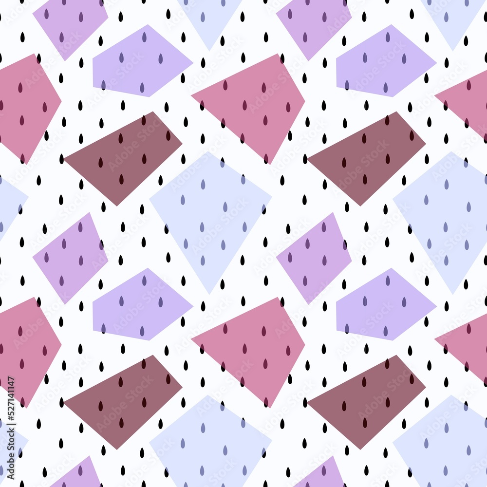 Geometric water rain drops seamless pattern for kids clothes print and fabrics and accessories and notebooks