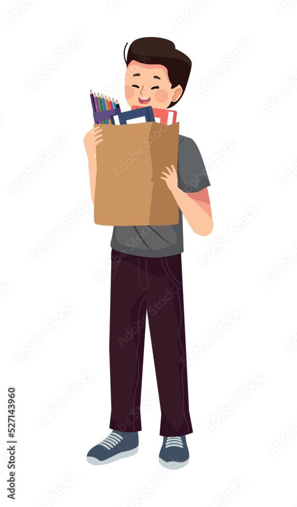 dad buying school supplies