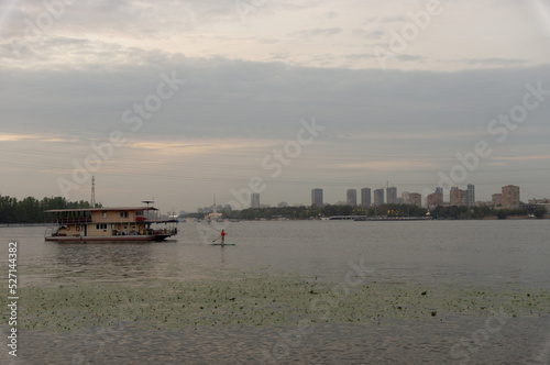 View of the Khimki reservoir from the Pokrovsky Coast - Pokrovskoye-Streshnevo - Moscow Park. River navigation, recreational water transport and watersports
