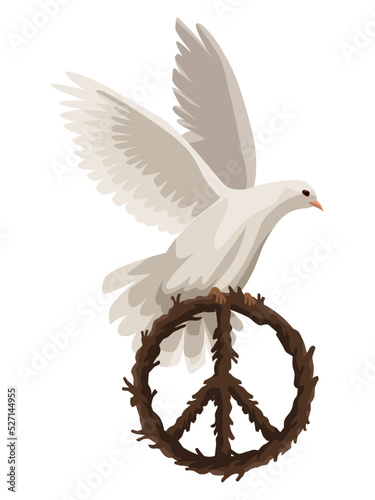 dove with peace symbol