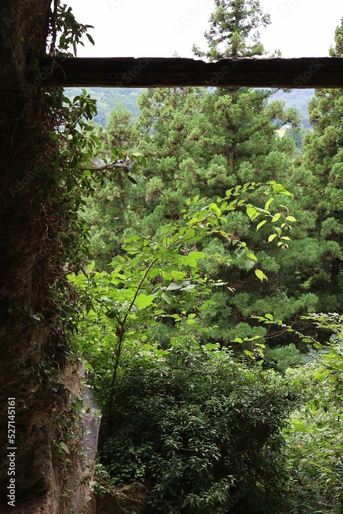 Fototapeta premium Sakunami, Sendai, .Ana Yakushi of Iwayado (Yakushi Nyorai enshrined in a cave).