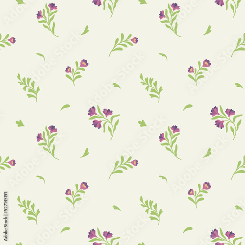 Trendy flowers seamless pattern. Small vector floral background illustration. Spring floral texture for fabric, fashion print and wallpaper. © Daniela Iga