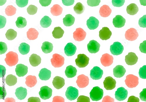Watercolor circle polka dots background for wrapping paper and fabrics and kids notebooks and accessories