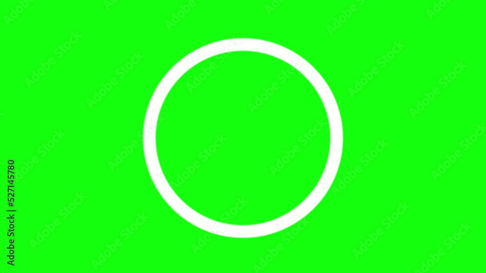 Slow Opening Thick Stroke Circle Animation on Green Background Slow Opening Thick Stroke Circle Animation on Green Background