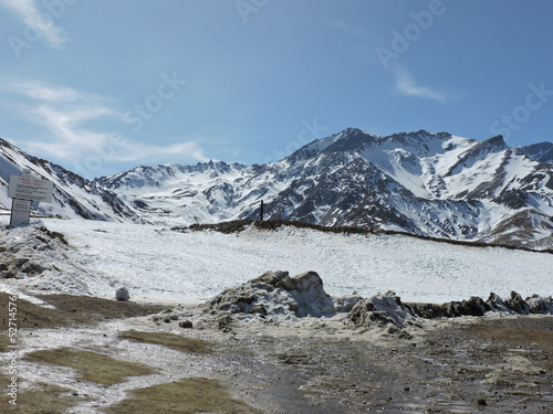 Vista cordillera de los andes en las leñas, mendoza, argentina