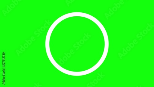 Slow Opening Thick Stroke Circle Animation on Green Background
