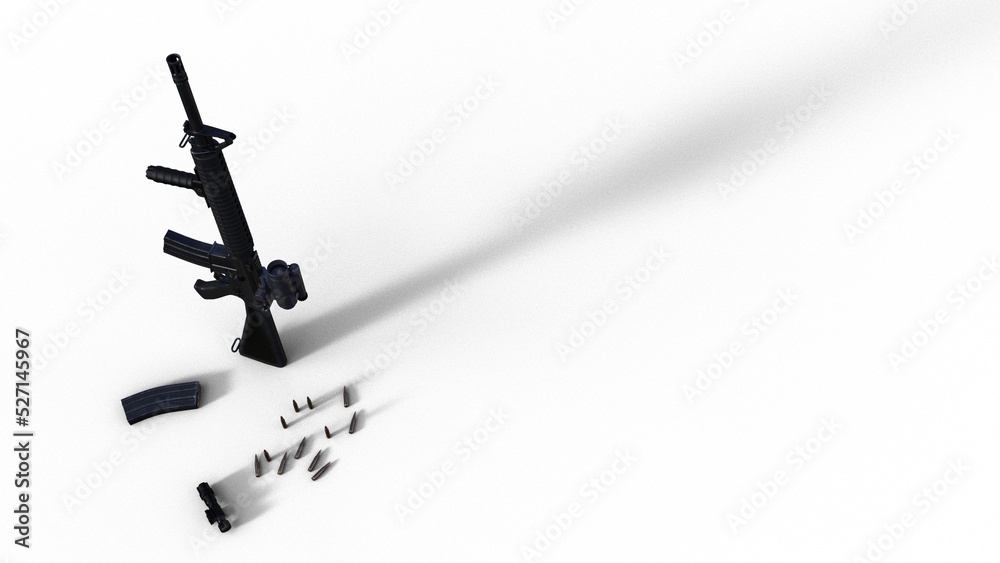 ライフル銃 アサルトライフル ライフル 銃 武器 CG イラスト 3D CG Rendering Images