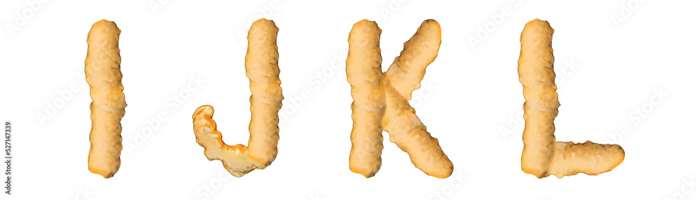 Letters I, J, K, L made of mounting construction foam Letters I, J, K, L made of mounting construction foam