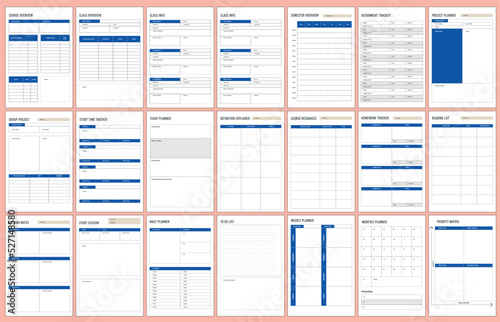 Planner and Organizer for students, it contains course overview, list to do, Homework planner, semester overview, study time tracker, reading list, daily, weekly, monthly 