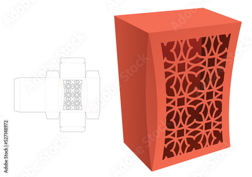 packaging box die cut template and 3D mockup