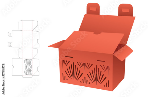 packaging box die cut template and 3D mockup