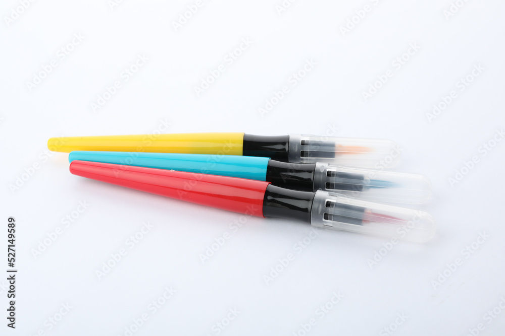 Set of colorful felt pens isolated on white