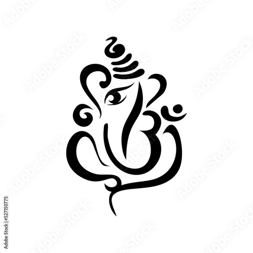 lord Ganesh. Ganesh Puja. Ganesh Chaturthi Vector Sign