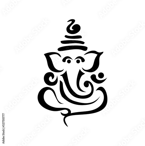 lord Ganesh. Ganesh Puja. Ganesh Chaturthi Vector Sign