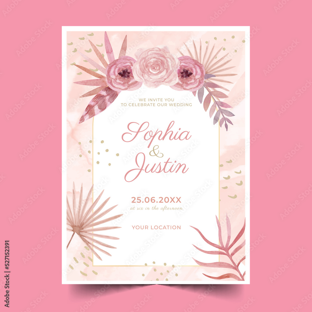 wedding invitation template vector design illustration