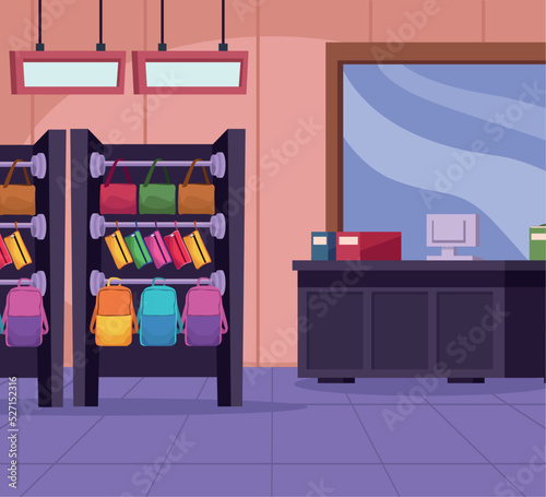 school supply store with sale point