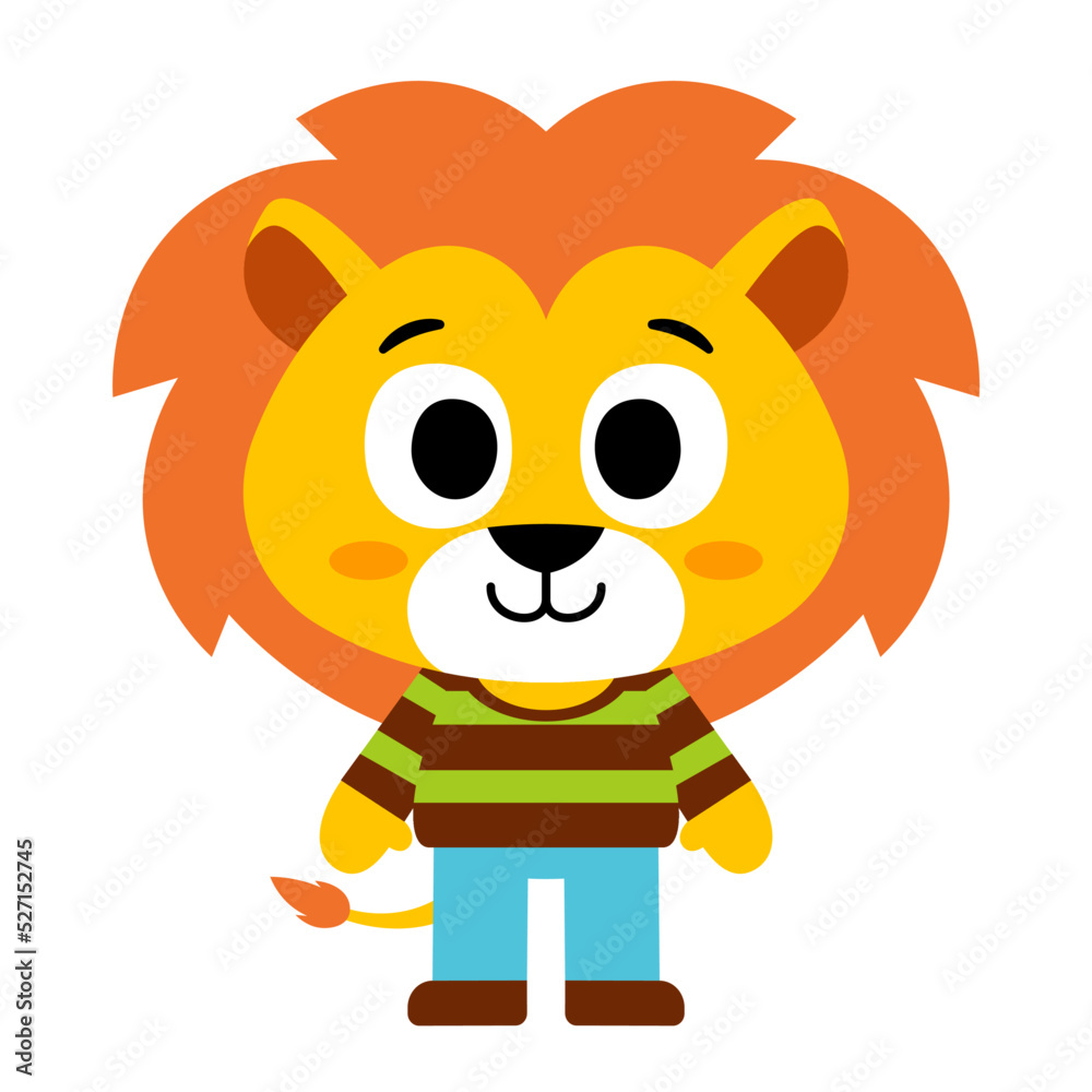Fototapeta premium Isolated lion happy cartoon kawaii Vector
