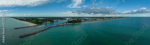 Fotografie Venice to Nokomis Flordia drone pano from Gulf of Mexico